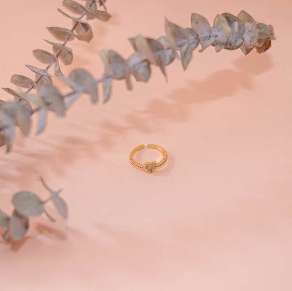 Anillo Corazón Brillos - Imagen 2